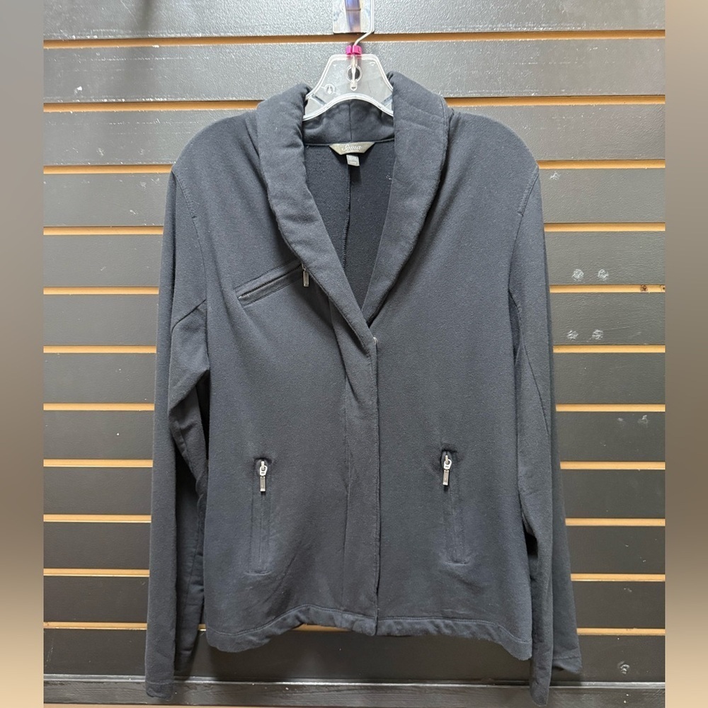 Soma Intimates Black Zip Front Lounge Jacket Women’s Large